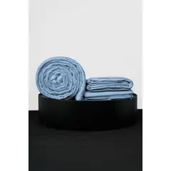 COBITEX HOME - Sábanas + Plumón Hipoalergénico + Funda Plumón 1 Plaza Azul Cielo 100% Algodón