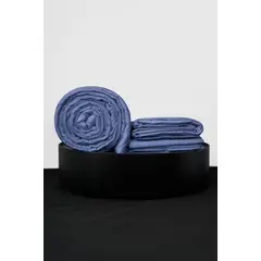 COBITEX HOME - Sábanas + Plumón Hipoalergénico + Funda Plumón King Azul Acero 100 Algodón