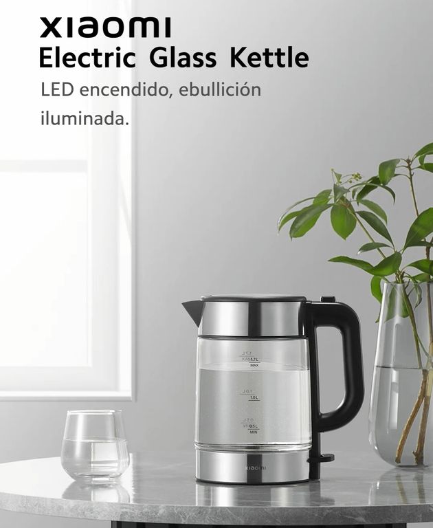 Hervidora Eléctrica Glass kettle 2200W - Negro