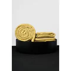 COBITEX HOME - Sábanas + Plumón Hipoalergénico + Funda Plumón 1.5 Plazas Amarillo 100% Algodón