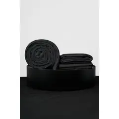 COBITEX HOME - Sábanas + Plumón Hipoalergénico + Funda Plumón 1.5 Plazas Negro 100% Algodón