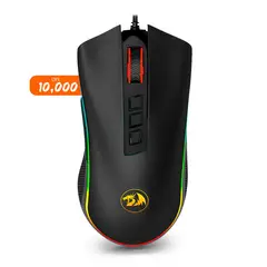 REDRAGON - Mouse Gamer Cobra Negro RGB 10,000 DPI - M711