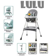 EBABY - Silla de Comer Plegable Lulu - Plomo
