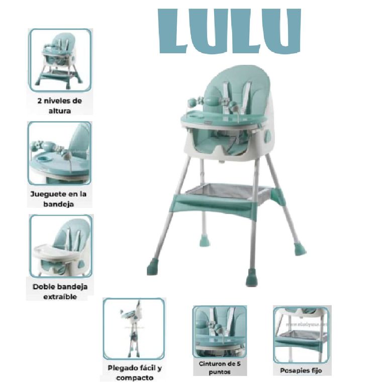 Silla de Comer Plegable Lulu - Celeste