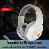 REDRAGON - - Audífono Hylas H260 RGB Multiplataforma - Blanco
