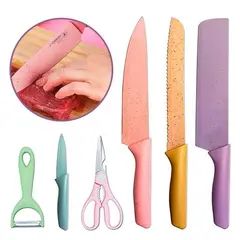 GENERICO - Juego Cuchillos Anthiaderentes Recubrimiento Ceramica