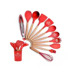 GENERICO - Set Utensilios Cocina Silicona Antiadherente Multifuncional
