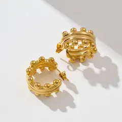 KAST PE - Aretes pendientes Mujer Modelo Lucila - Dorado