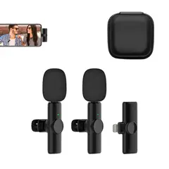 OEM - Micrófonos Inalámbricos Solaperos Dual K11 iPhone / iPad con estuche