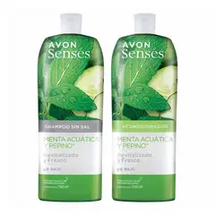 AVON - Shampoo y Acondicionador Menta y Pepino Senses