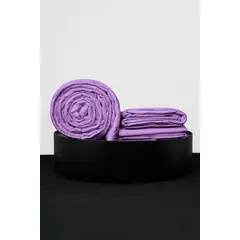 COBITEX HOME - Sábanas + Plumón Hipoalergénico + Funda Plumón Queen Lila 100% Algodón