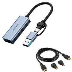 HAGIBIS - Capturadora Video Usb Tipo C 1080p Cable Hdmi 3 en 1