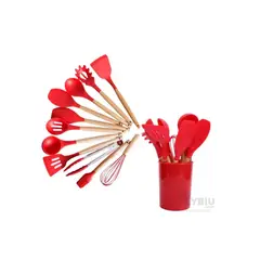 GENERICO - Set Utensilios Cocina Silicona Antiadherente Multifuncional