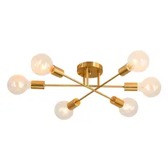 BUYPAL - Candelabro Colgante de Hierro Decoración Dorado Incluye Focos Calido