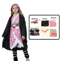 GENERICO - Disfraz Nezuko Kamado Demon Slayer - Talla 8 hasta M
