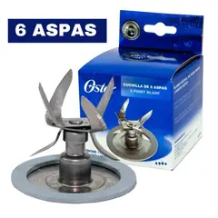 OSTER - Cuchilla picahielo de 6 aspas con anillo de goma
