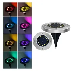 GENERICO - PACK 8 UNIDADES LUZ MULTICOLOR DE CAMINO SPOT LIGHT SOLAR