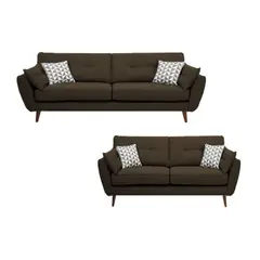 ALTO HOGAR - Juego de Sala Vintage 3 2 Altina Marrón