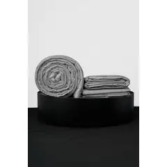 COBITEX HOME - Sábanas + Plumón Hipoalergénico + Funda Plumón 1.5 Plazas Plomo 100% Algodón