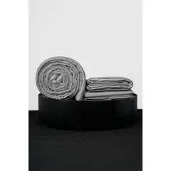 COBITEX HOME - Sábanas + Plumón Hipoalergénico + Funda Plumón 2 Plazas Plomo 100% Algodón.