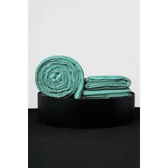 COBITEX HOME - Sábanas + Plumón Hipoalergénico + Funda Plumón 2 Plazas Turquesa 100% Algodón.