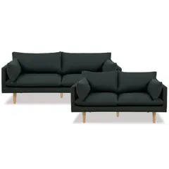 ALTO HOGAR - Juego de Sala Shia 3 2 Gris Oscuro