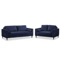 ALTO HOGAR - Juego de Sala Genove 3 2 Azul Noche