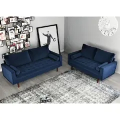 ALTO HOGAR - Juego de Sala Esperanza 3 2 Azul Noche