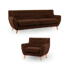 ALTO HOGAR - Juego de Sala Avril 3 1 Marrón