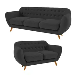 ALTO HOGAR - Juego de Sala Antuane Vintage 3 2 Negro