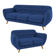 ALTO HOGAR - Juego de Sala Antuane Vintage 3 2 Azul