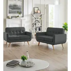 ALTO HOGAR - Juego de Sala Vania 3 2 Gris Oscuro