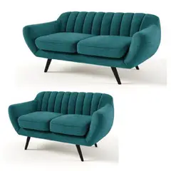 ALTO HOGAR - Juego de Sala Richard 3 2 Turquesa