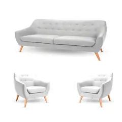 ALTO HOGAR - Juego de Sala Isabella 3 1 1 Gris Claro