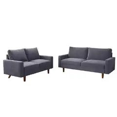 ALTO HOGAR - Juego de Sala 3 2 Levanoa Gris Oscuro