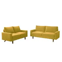 ALTO HOGAR - Juego de Sala 3 2 Levanoa Amarillo Mostaza