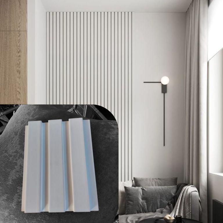 Wall Panel MDF Blanco Mate X6 Piezas