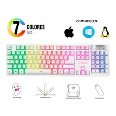 MICRONICS - Teclado Gamer Neon Mic 709w Blanco