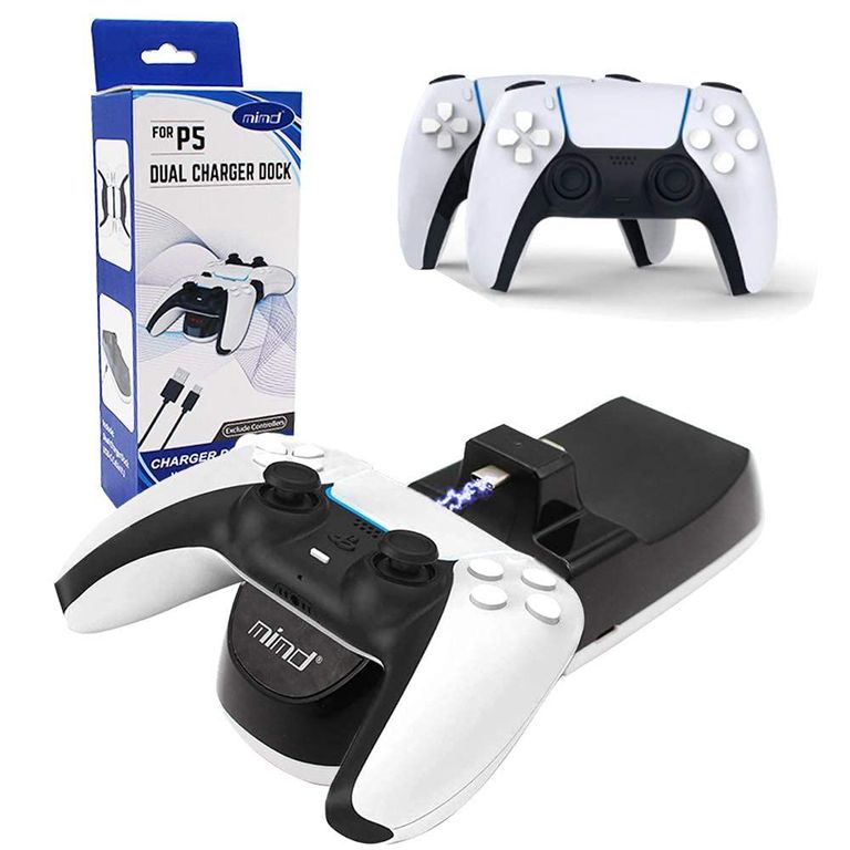 Cargador Dual para Controlador PS5 Estación de Carga Indicador LED