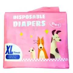 GENERICO - Pañal para mascotas Hembra Talla XL 40-60cm