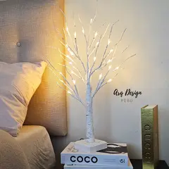 GENERICO - Lámpara de Mesa Milán Diseño Árbol Abedul