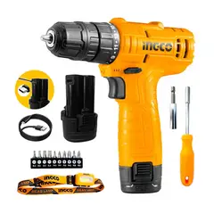 INGCO TOOLS - TALADRO ATORNILLADOR INALÁMBRICO CARGA USB TIPO C Y LINTERNA