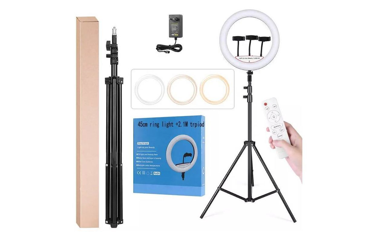 Aro Anillo Luz Led de 45 Cm Fotografía y Video + Trípode + Control