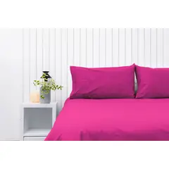 COBITEX HOME - Fundas De Almohada Lisas Fucsia King 100 Algodón