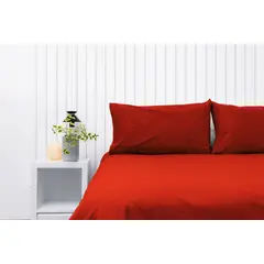 COBITEX HOME - Fundas De Almohada Lisas Rojo King 100 Algodón
