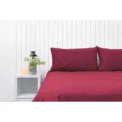 COBITEX HOME - Fundas De Almohada Lisas Guinda Queen 100 Algodón