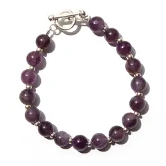 GENERICO - Pulsera Cuarzo Amatista con Plata 1Ley