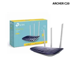 TP LINK - TP-LINK ROUTER AC750, 3 ANTENAS, 4 PUERTOS F.E. (ARCHER C20)