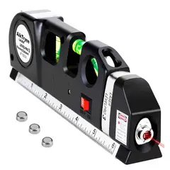 GENERICO - Nivelador Con Laser y Wincha 2.5m Multifunción