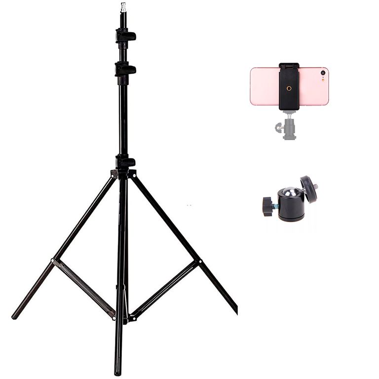 Trípode Celulares Cámaras 210cm Adaptador Celular Y Perno Universal